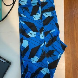 Satva medium blue and black leggings - worn a few times
